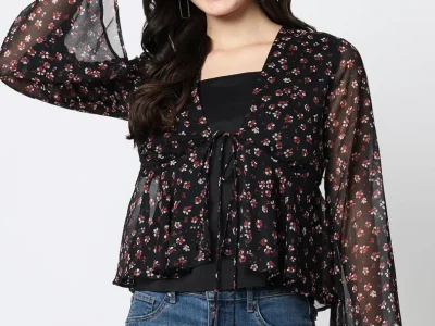 Printed Black Top