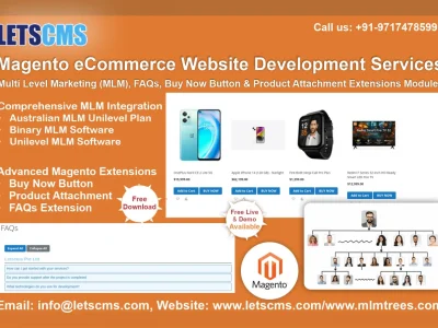 Magento eCommerce Website Development with MLM, FAQs, Buy Now Button & Product Attachment Extensions